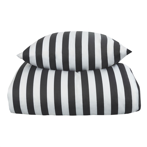 Bettwäsche - 100% Baumwollsatin - Nordic Stripe - dunkelgraue Streifen