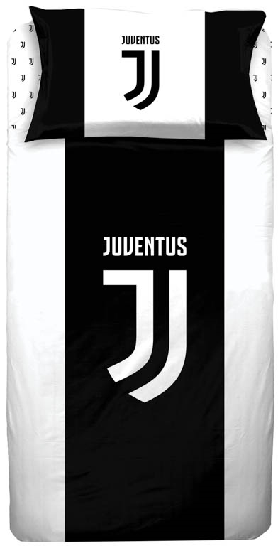 Fußball-Bettwäsche - 100% Baumwolle - Kinderbettwäsche 140x200 cm - Juventus-Logo-Bettwäsche
