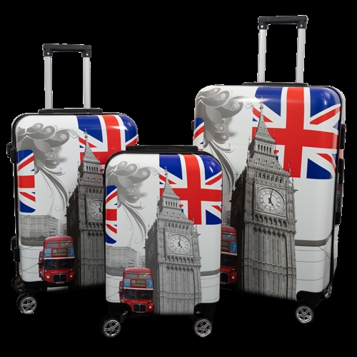 Koffer-Set - 3-tlg. - Koffer mit Motiv - City of London - Hardcase Koffer mit 4 Rädern