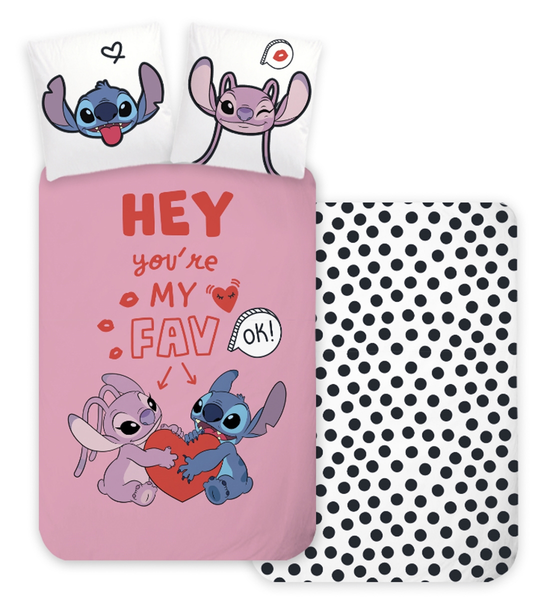 Stitch-Bettwäsche - Lilo und Angel Bettgarnitur - 100% Baumwolle
