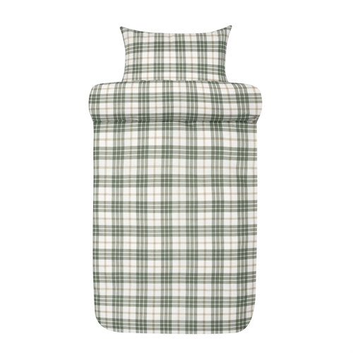Flanell-Bettwäsche 140x220 cm - Grün kariertes Bettwäsche-Set - 100% Baumwollflanell - Lukas Høie of Scandinavia Bettwäsche