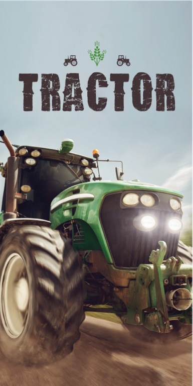 Traktor Handtuch - 70x140 cm - 100% Baumwolle - Weiches Badetuch mit einem grünen Traktor