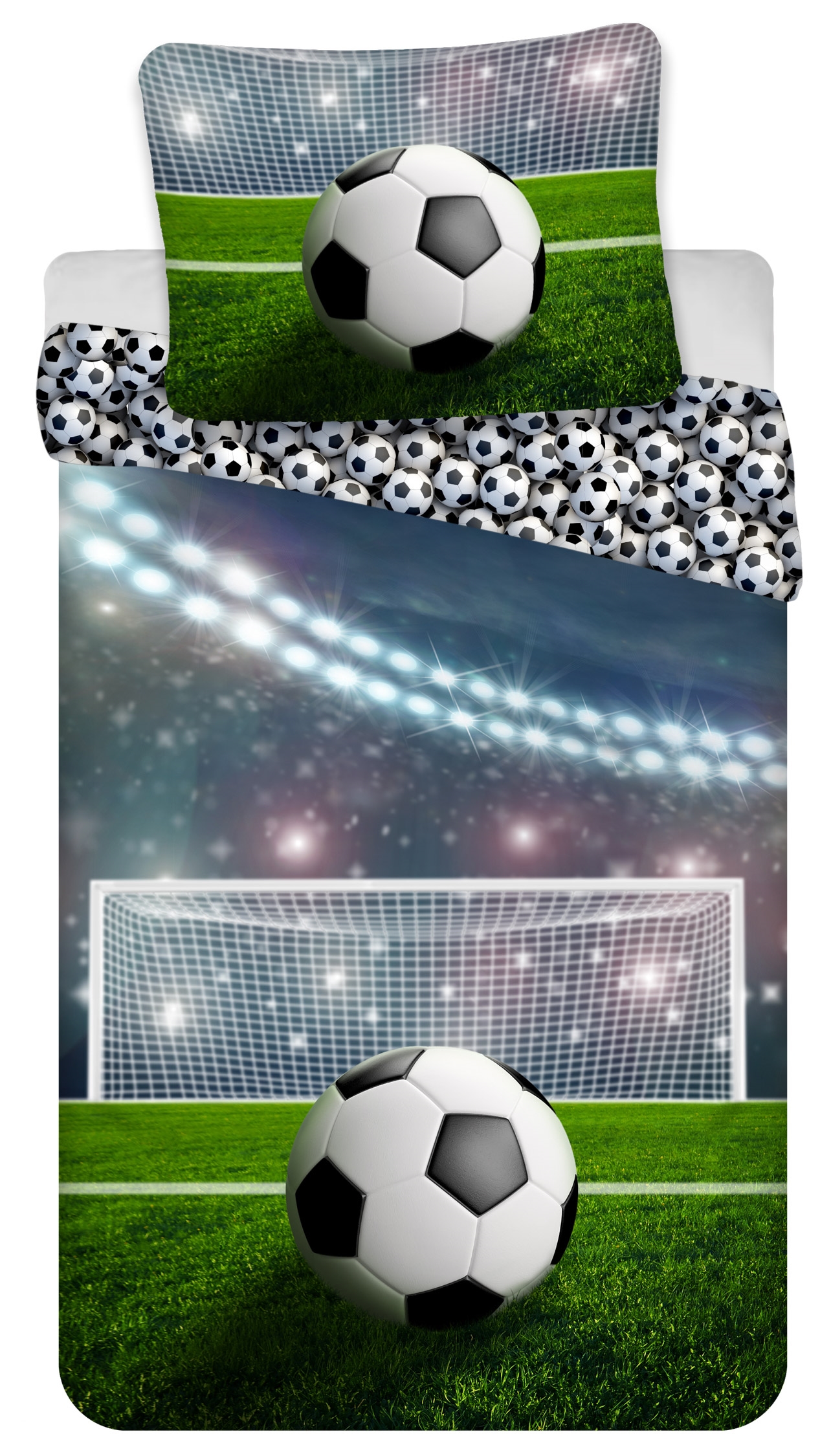 Fußball-Bettwäsche - 100% Baumwolle - Junior-Bettwäsche 100x140 cm