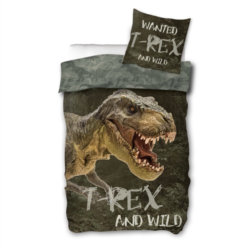 Bettwäsche 140x200 cm - T-Rex Dinosaurier Bettwäsche - Wendbares Design - Kinderbettwäsche aus 100% Baumwolle