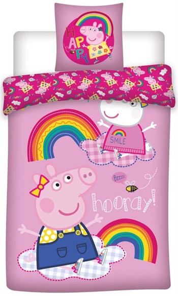 Peppa Wutz Bettwäsche - 140x200 cm - Frida und Peppa Wutz Bettwäsche-Set - 2-in-1-Design - Bettwäsche aus 100 % Baumwolle