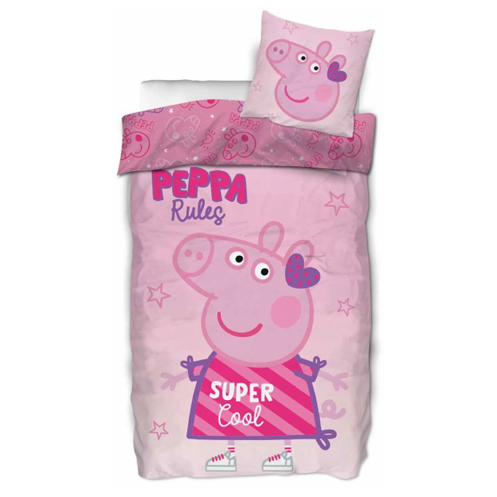 Peppa Wutz Bettwäsche - 100% Baumwolle - Junior-Bettwäsche 100x140 cm - Peppa rules