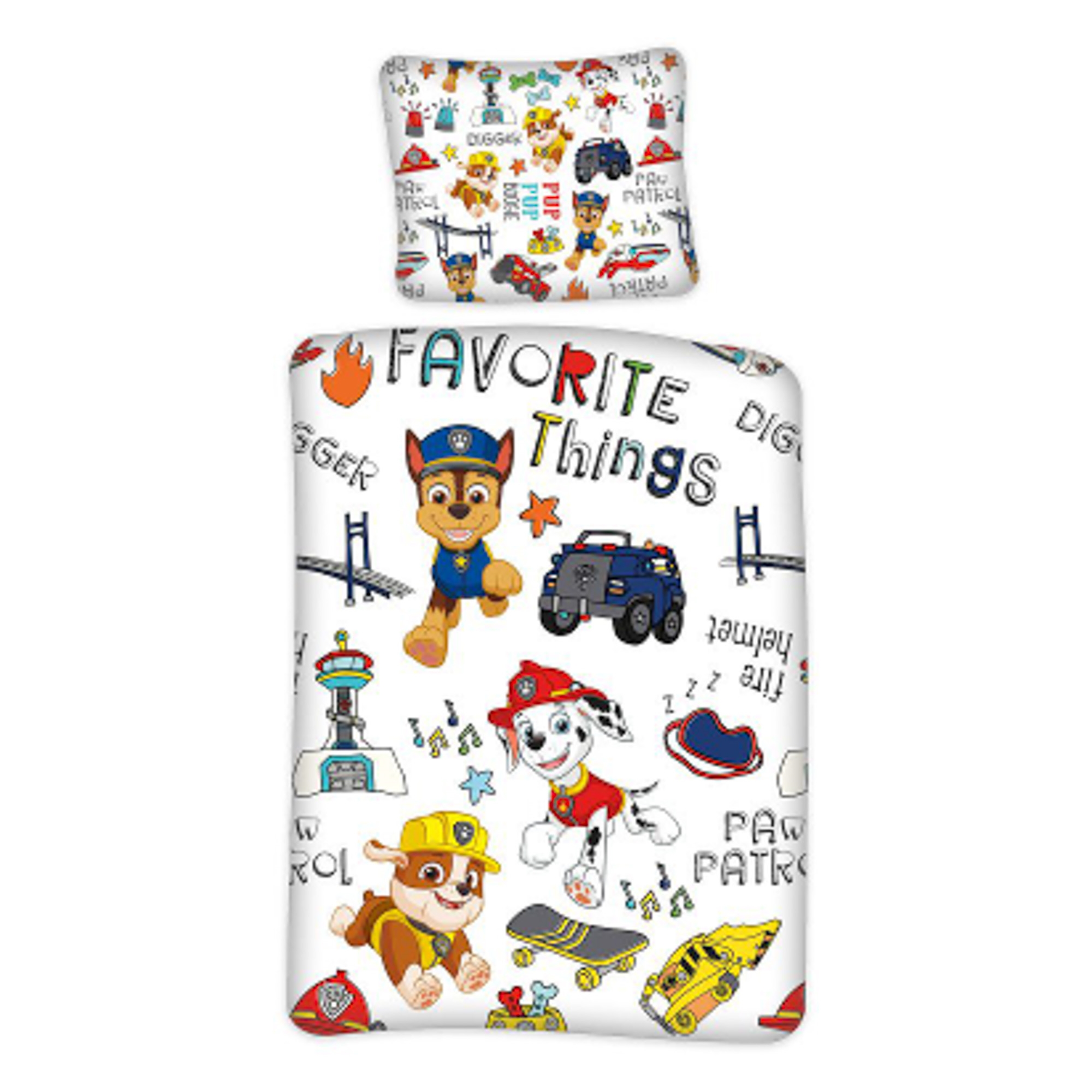 Bettwäsche - Paw Patrol Bettwäsche - Favorite things - 2-in-1-Design - Bettgarnitur aus 100% Baumwolle