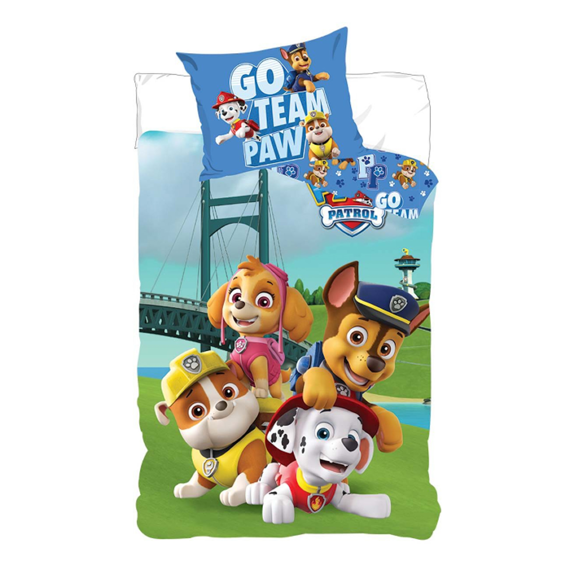 Paw Patrol Bettwäsche - 100% Baumwolle - Kinderbettwäsche 140x200 cm - Go Team Paw