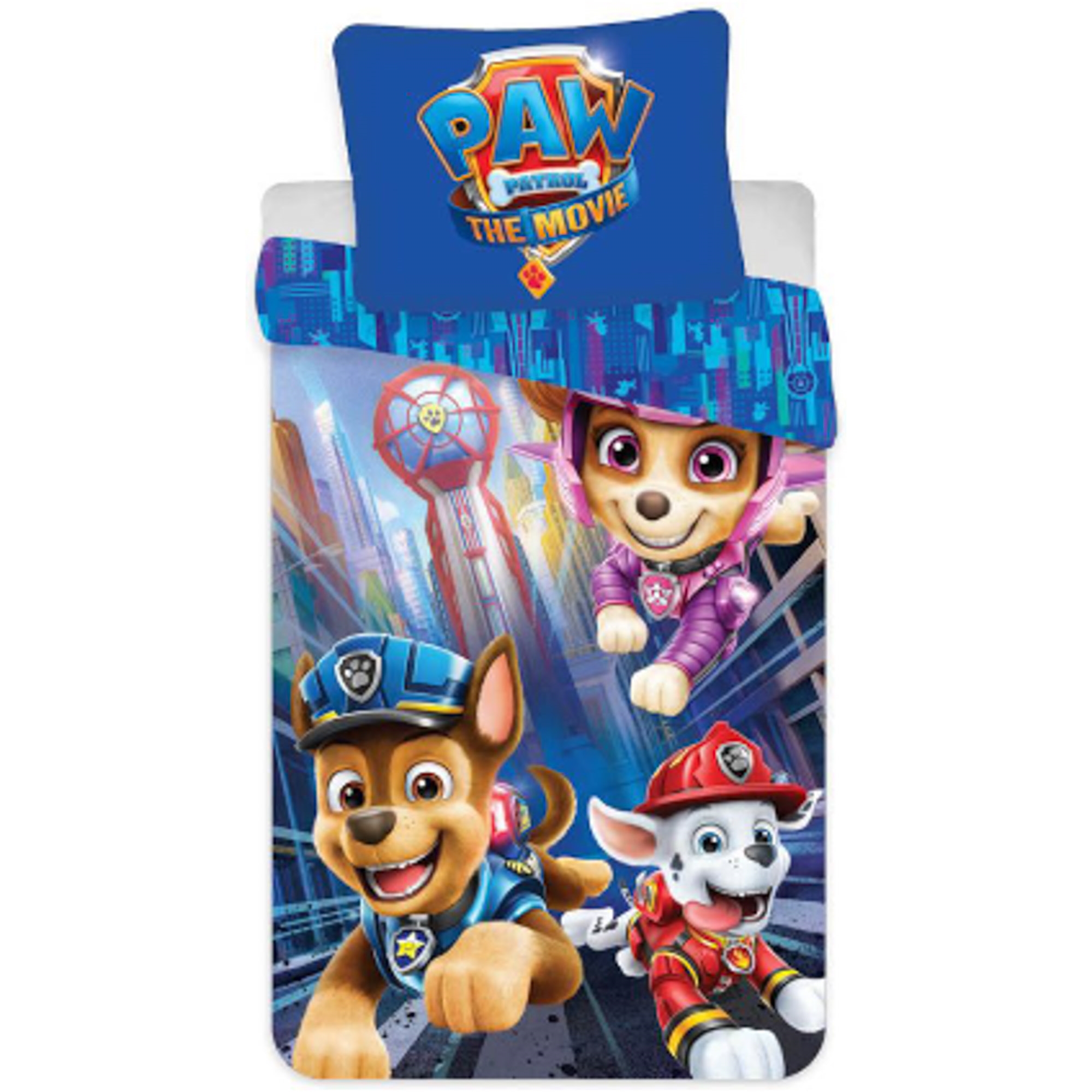 Paw Patrol Bettwäsche - 100% Baumwolle - Junior-Bettwäsche 100x140 cm - Paw Patrol The Movie