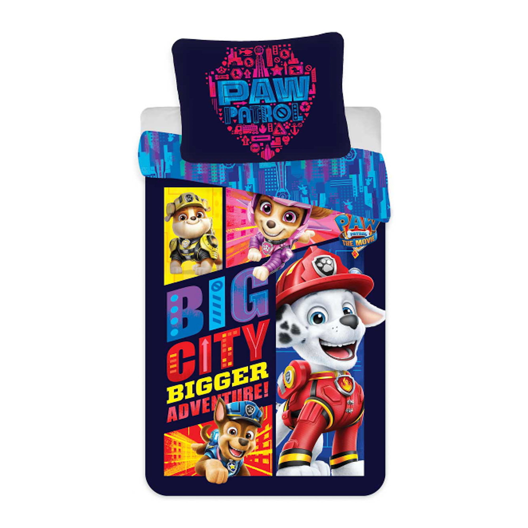 Bettwäsche 150x210 cm - Paw Patrol: Der Film - 2-in-1-Bettwäsche-Set - Decke aus 100 % Baumwolle