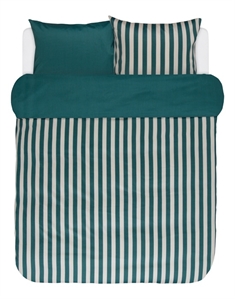 Gestreifte Bettwäsche - Pine Green - Wendbarer Bettbezug - 100% Baumwollsatin-Bettwäsche-Set - Marc O'Polo