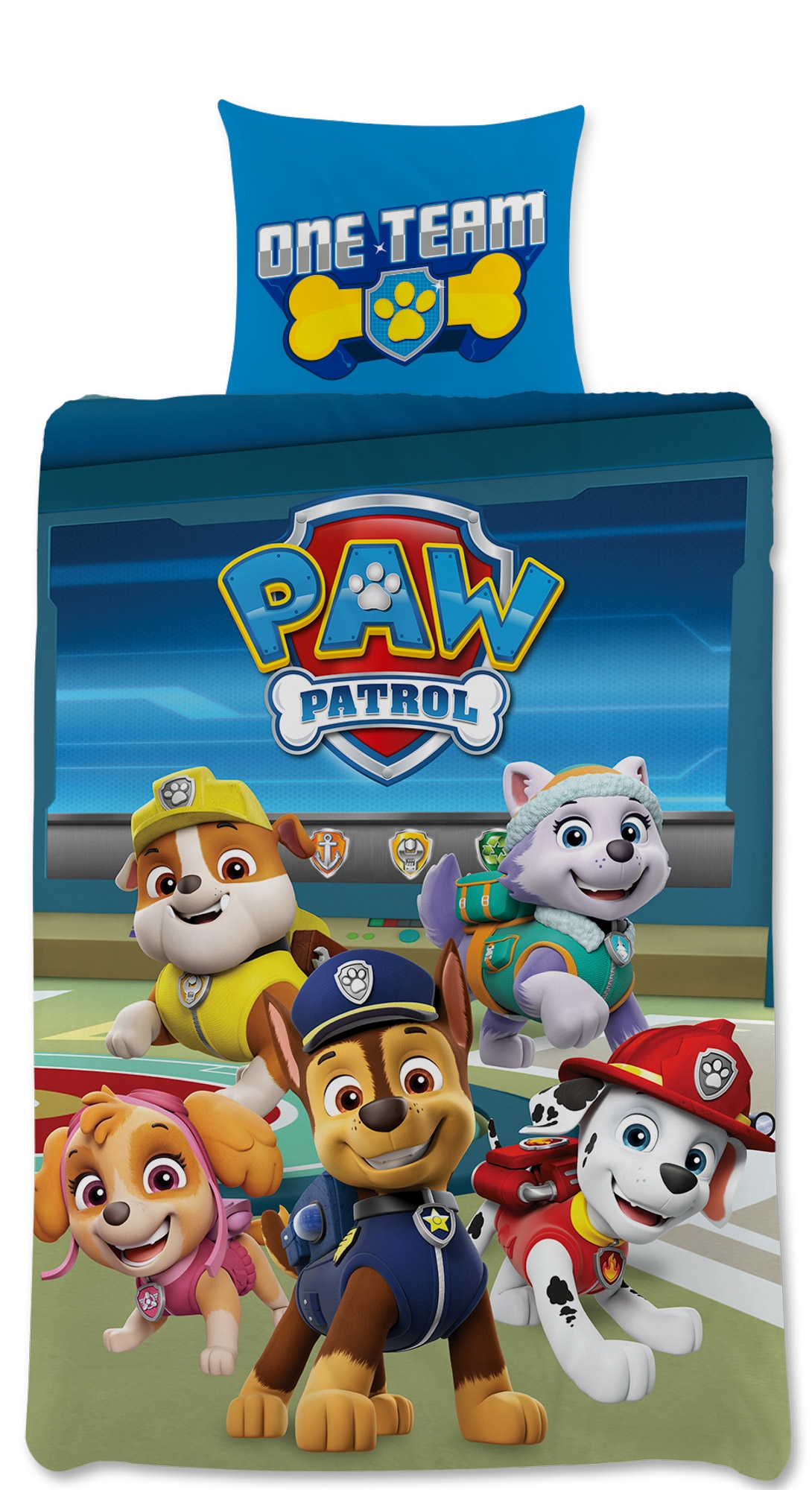 Paw Patrol Bettwäsche - 100% Baumwolle - Junior-Bettwäsche 100x140 cm - Paw Patrol One Team