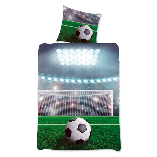 Fußballbettwäsche - 140x200 cm - Elfmeter - Bettbezug mit 2 Designs - Bettwäsche-Set aus 100 % Baumwolle