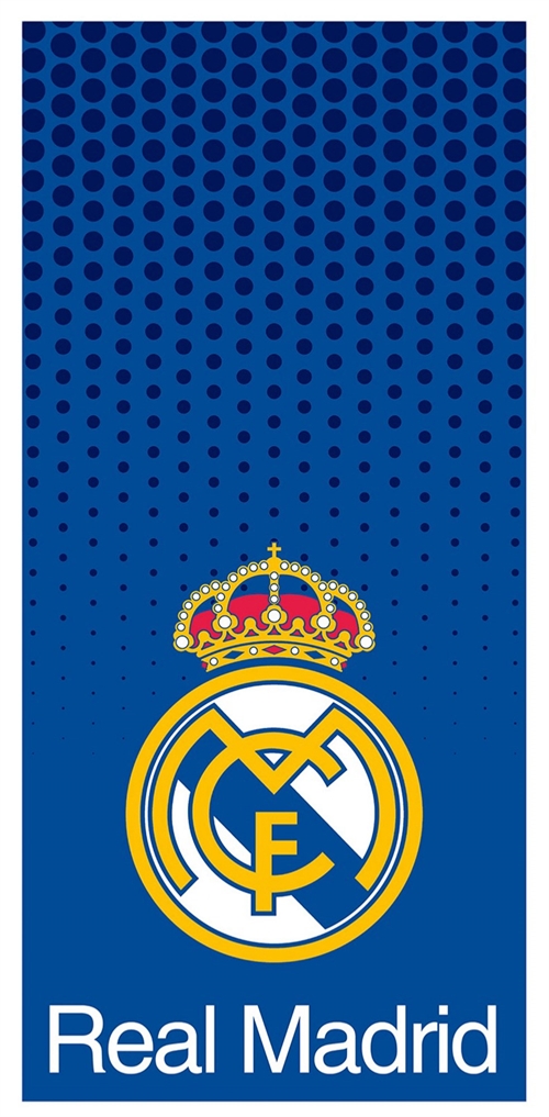 Licens Blaues Real Madrid Handtuch - 70x140 Cm - 100% Baumwolle - Weiches Badetuch Mit Real Madrid Logo