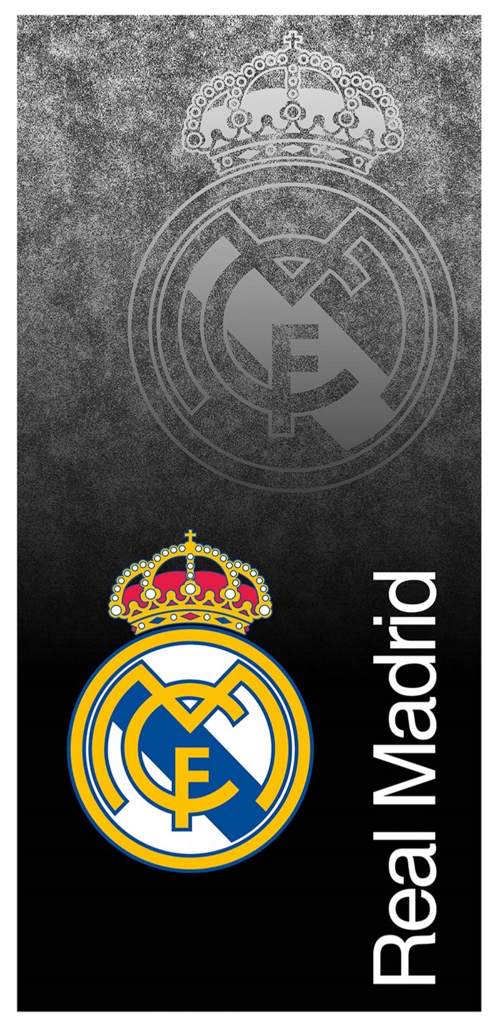 Schwarzes Real Madrid Handtuch - 70x140 cm - 100% Baumwolle - Weiches Badetuch mit Real Madrid Logo