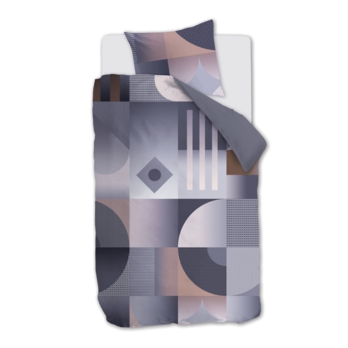 Gemustertes Bio-Bettwäsche-Set 140x220 cm - Wendbares Bettwäsche-Set aus 100% Bio-Baumwollsatin - Robbinson Grey - Beddinghouse Bettwäsche