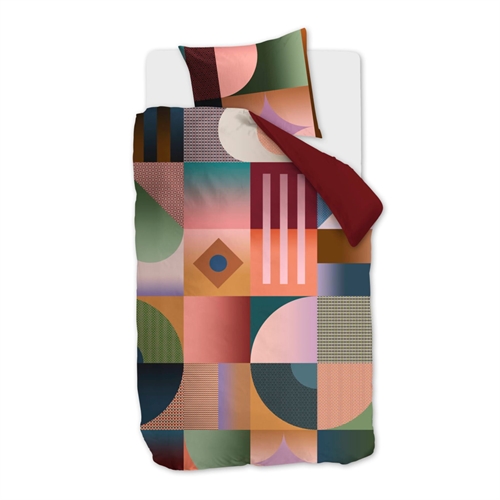 Gemustertes Bio-Bettwäsche 140x220 cm - Wendbares Bettwäsche-Set aus 100% Bio-Baumwollsatin - Robbinson Multi - Beddinghouse Bettwäsche