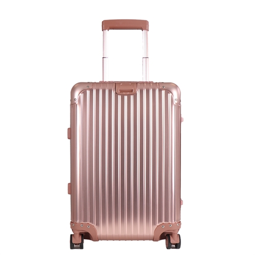 Handgepäckkoffer - Aluminium Koffer - Roségold - Luxuriöser Trolley mit TSA-Schloss - 36 Liter