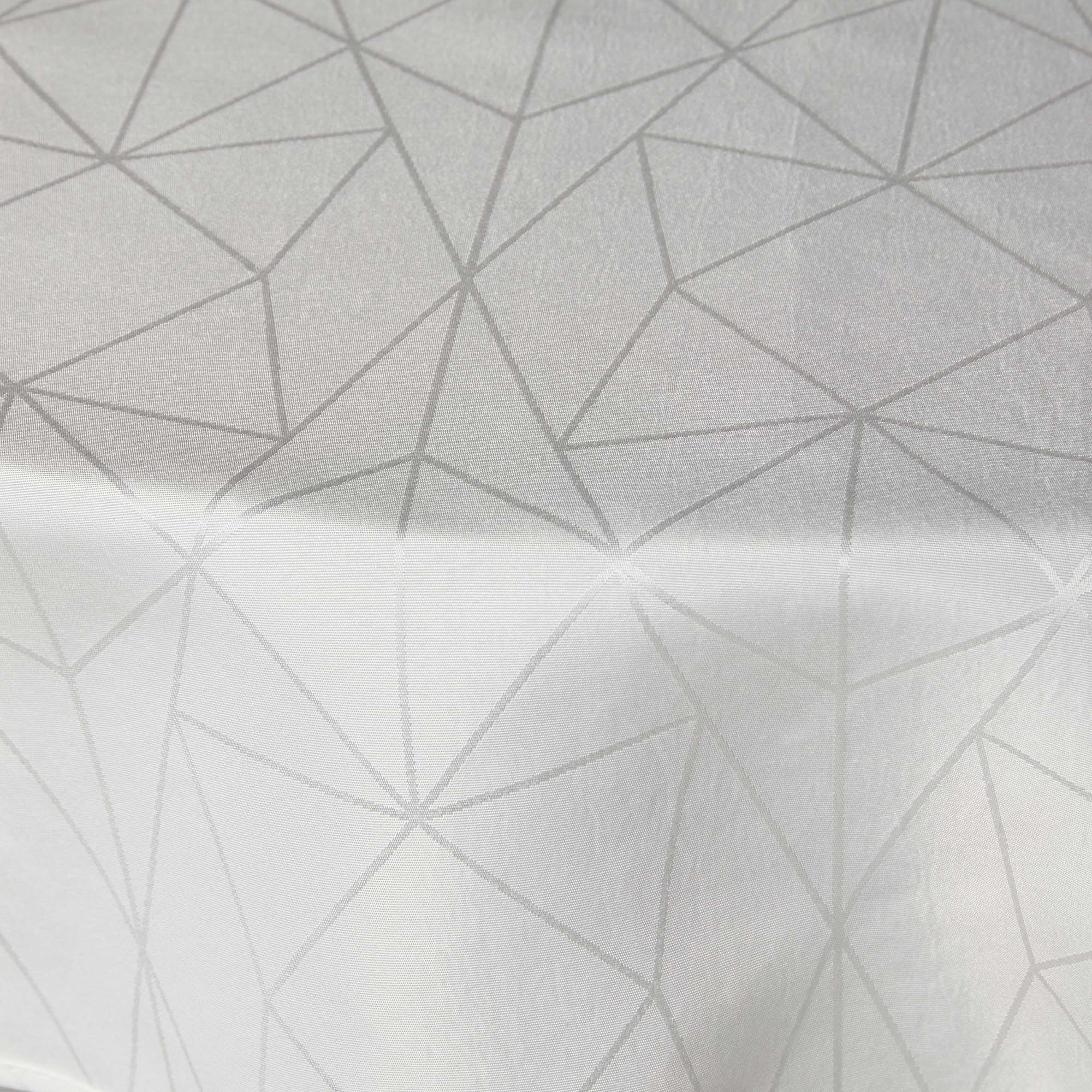 Weiße runde Tischdecke - Ø180 cm - Weiße Tischdecke - Jacquard-gewebte Tischdecke - Exklusive Festtischdecke