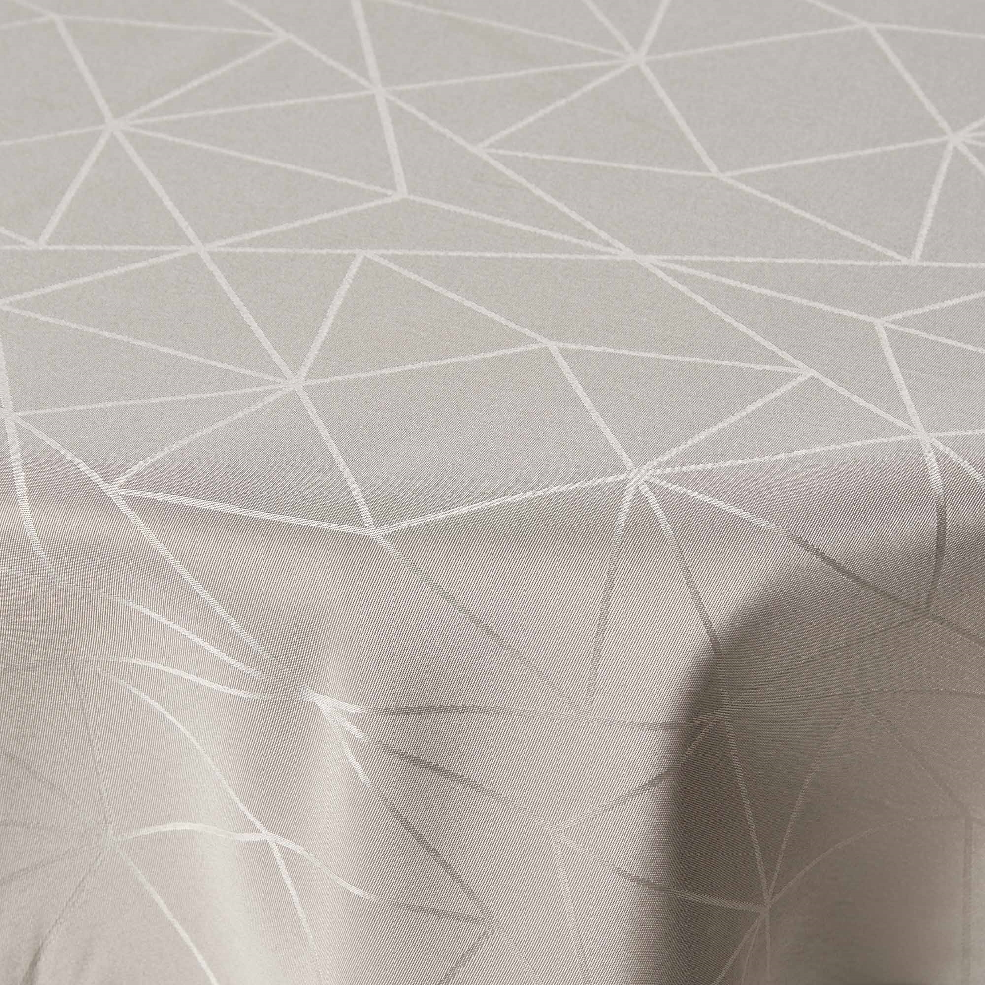 Runde Tischdecke - Ø230 cm - Sandfarbene Tischdecke - Jacquard-gewebte Tischdecke - Exklusive Festtischdecke