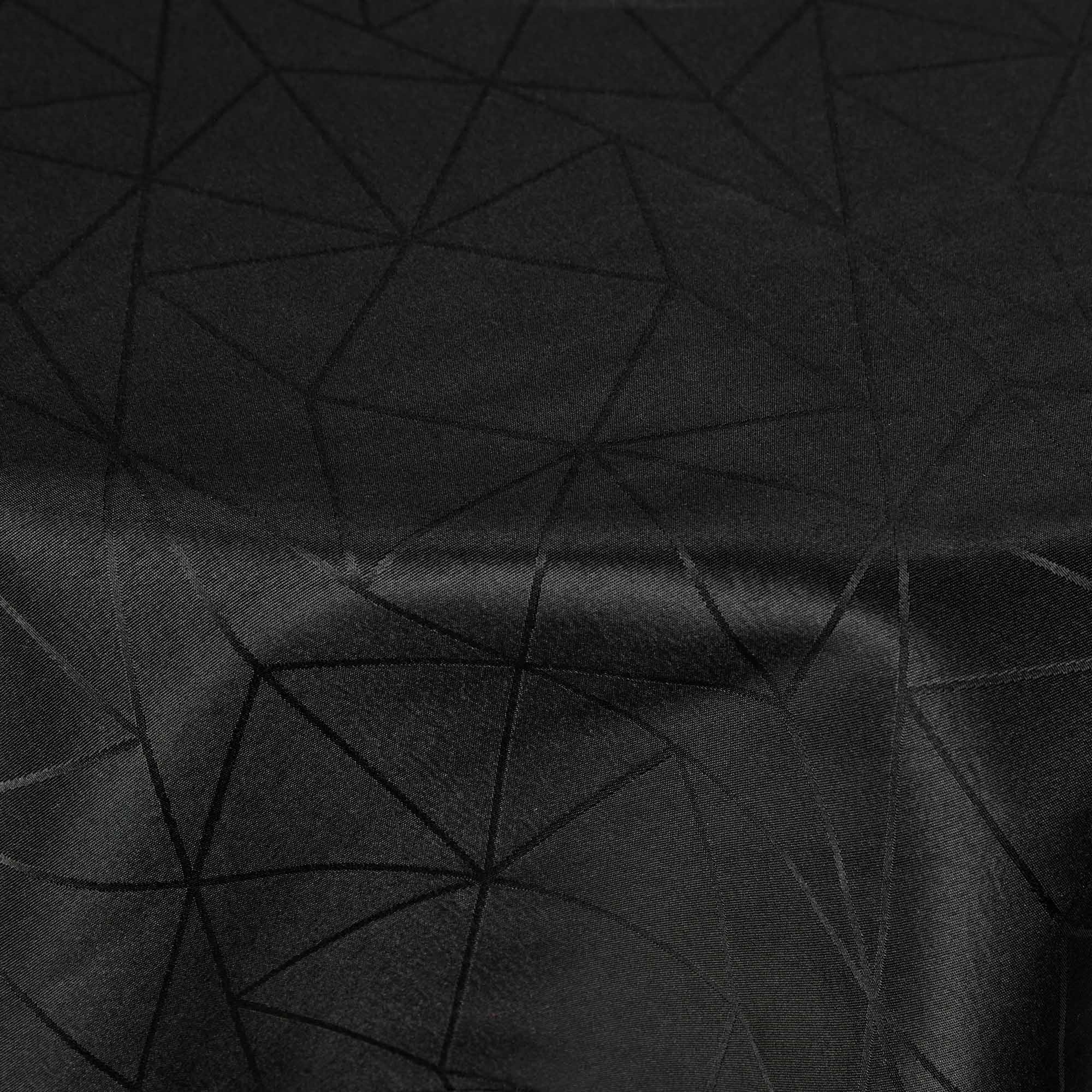 Runde Tischdecke - Ø230 cm - Schwarze Tischdecke - Gewebte Jacquard-Tischdecke - Exklusive Festtischdecke