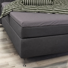 Umschlaglaken 90x200x8 cm - Grau - 100 % Baumwollsatin - Bettlaken für Matratzenauflage