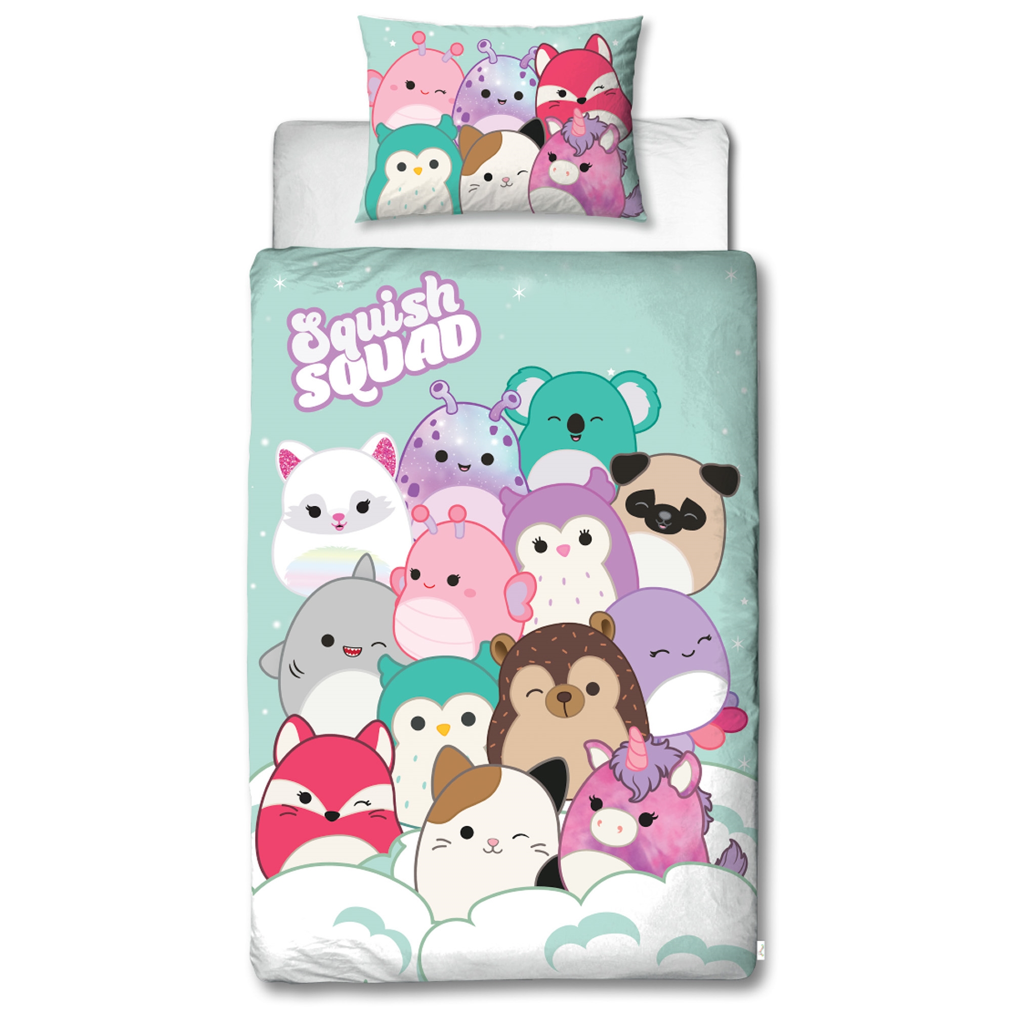 Squishmallows-Bettwäsche - Wendbares Design - Squishmallows-Bettgarnitur - 100% weiche Baumwolle