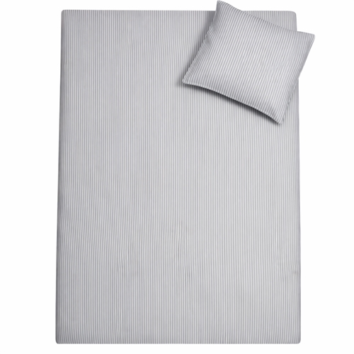 Gestreifte Baby-Bettwäsche - 100% Baumwolle - Babys Bettwäsche 70x100 cm - Weiß mit blauen Streifen