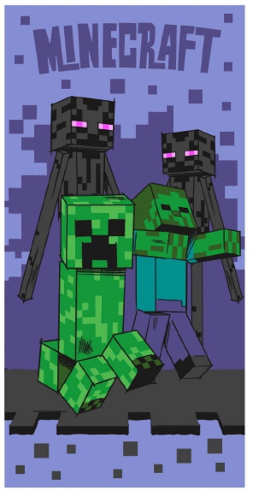 Minecraft Creeper Handtuch - 70x140 cm - 100% Baumwolle - Weiches Badetuch mit Zombie und Slenderman