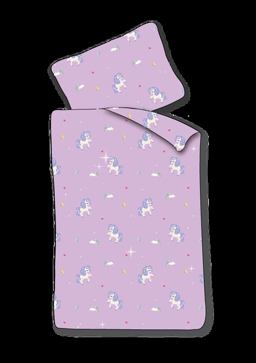 Junior Bettwäsche 100x140 cm - Lila Bettwäsche-Set mit Einhörnern - 100% weiche Baumwollbettwäsche