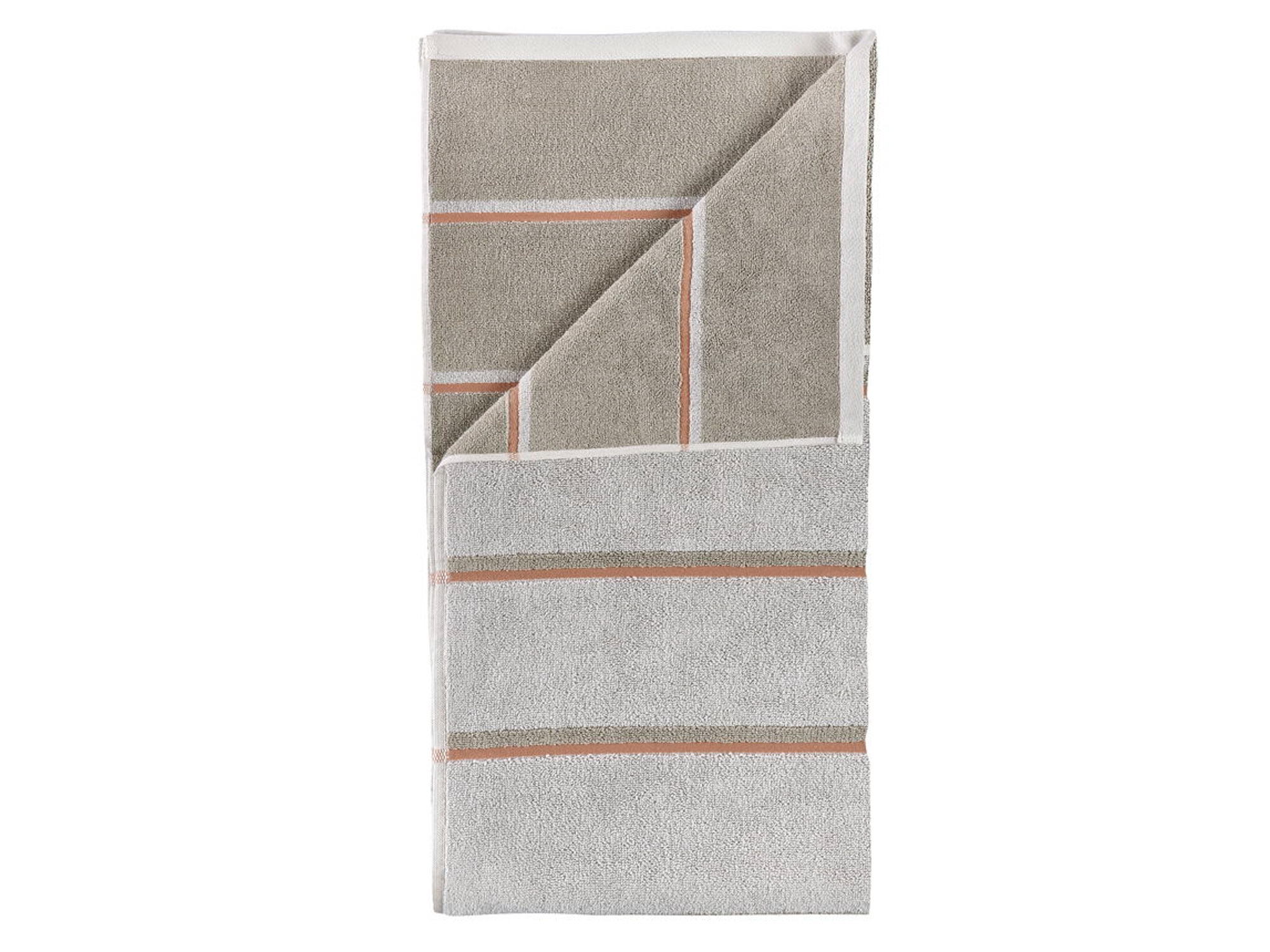 Handtuch - 100% Baumwolle - Badetuch 70x140 cm - Zone Denmark Sauna - Gestreift Soft Grey