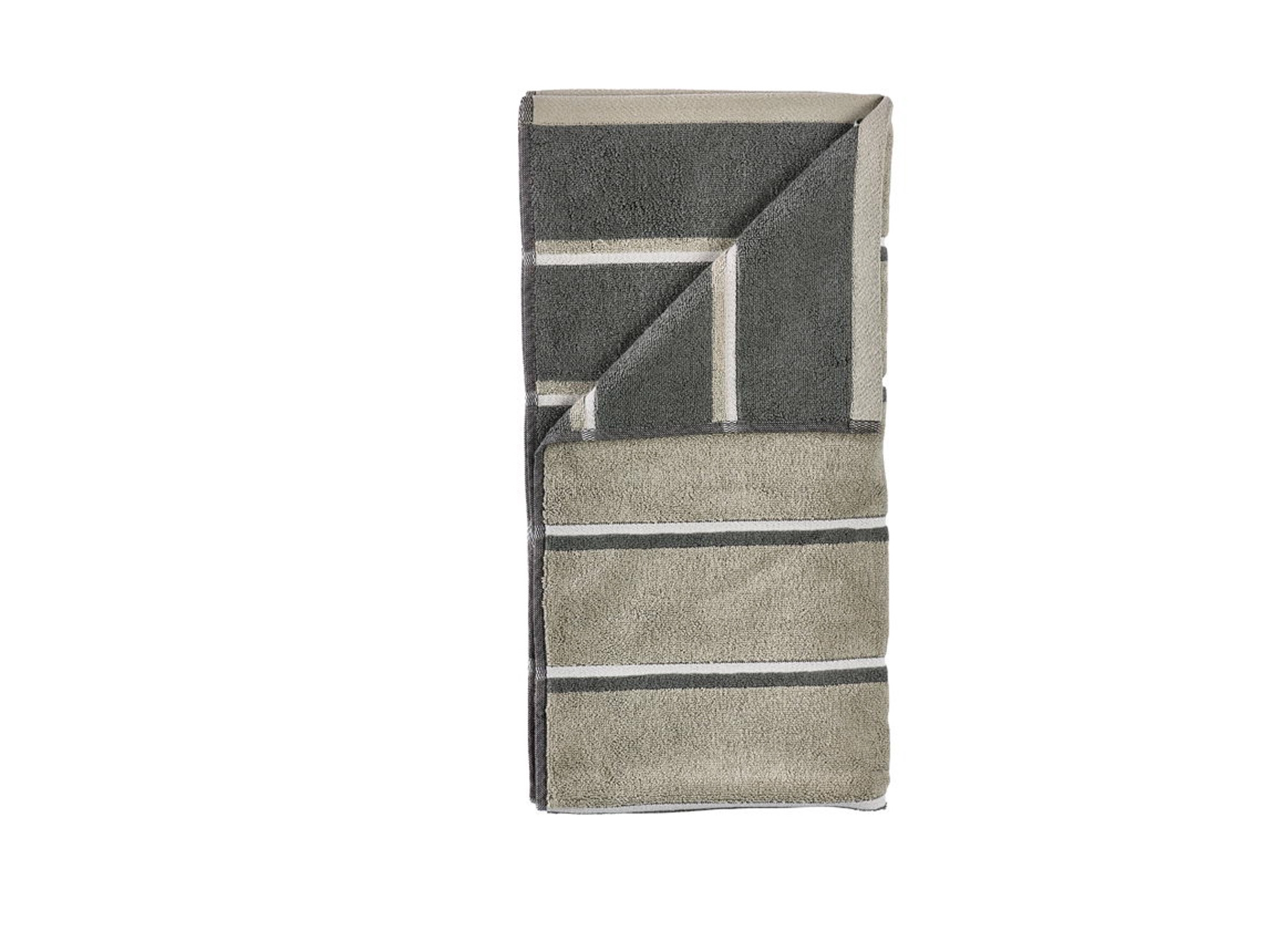 Handtuch - 100% Baumwolle - Zone Denmark Sauna - Gestreift Olive