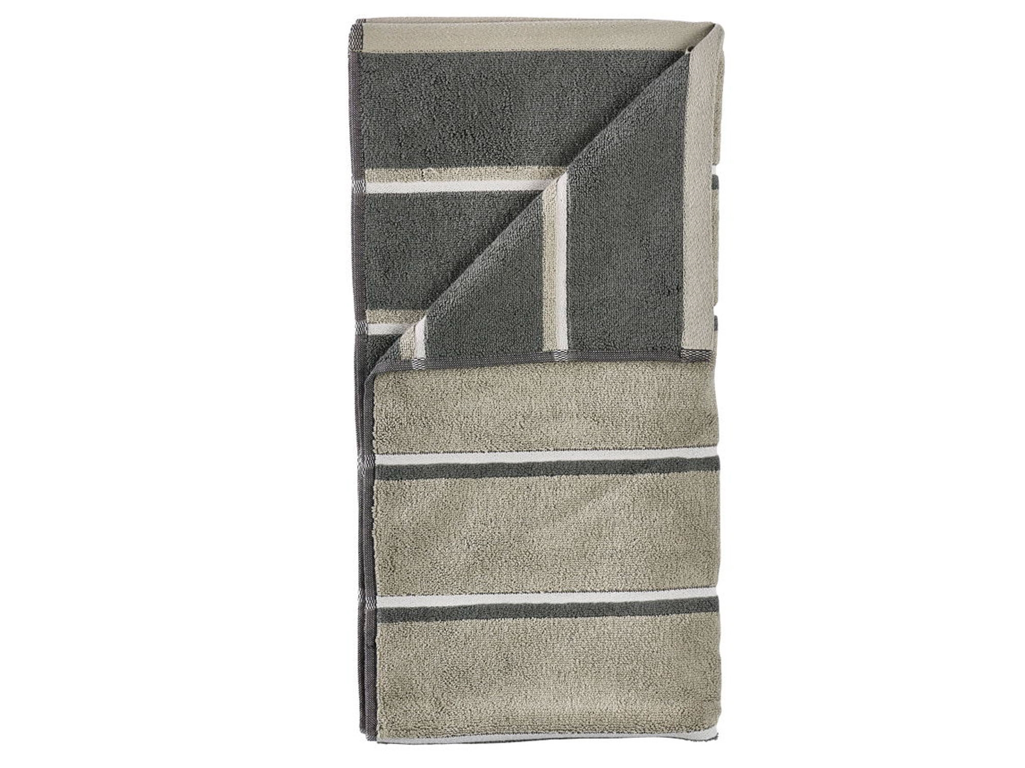 Handtuch - 100% Baumwolle - Badetuch 70x140 cm - Zone Denmark Sauna - Gestreift Olive