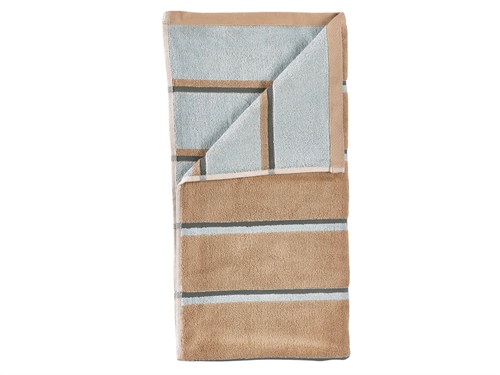 Badehandtuch - 100% Baumwolle - Badetuch 70x140 cm - Zone Denmark Sauna - Gestreift Camel