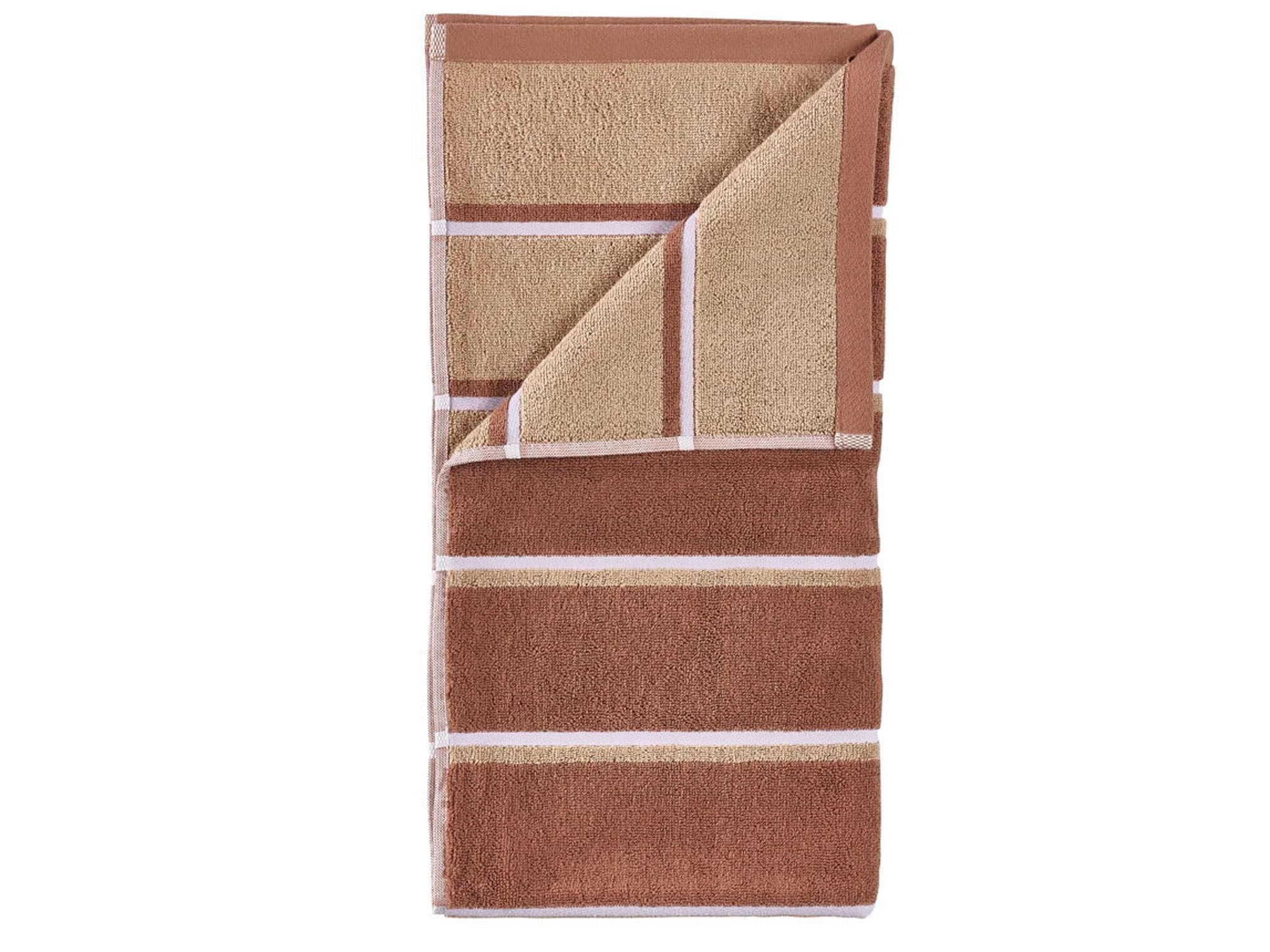 Handtuch - 100% Baumwolle - Badehandtuch 70x140 cm - Zone Denmark Sauna - Gestreift Terrakotta