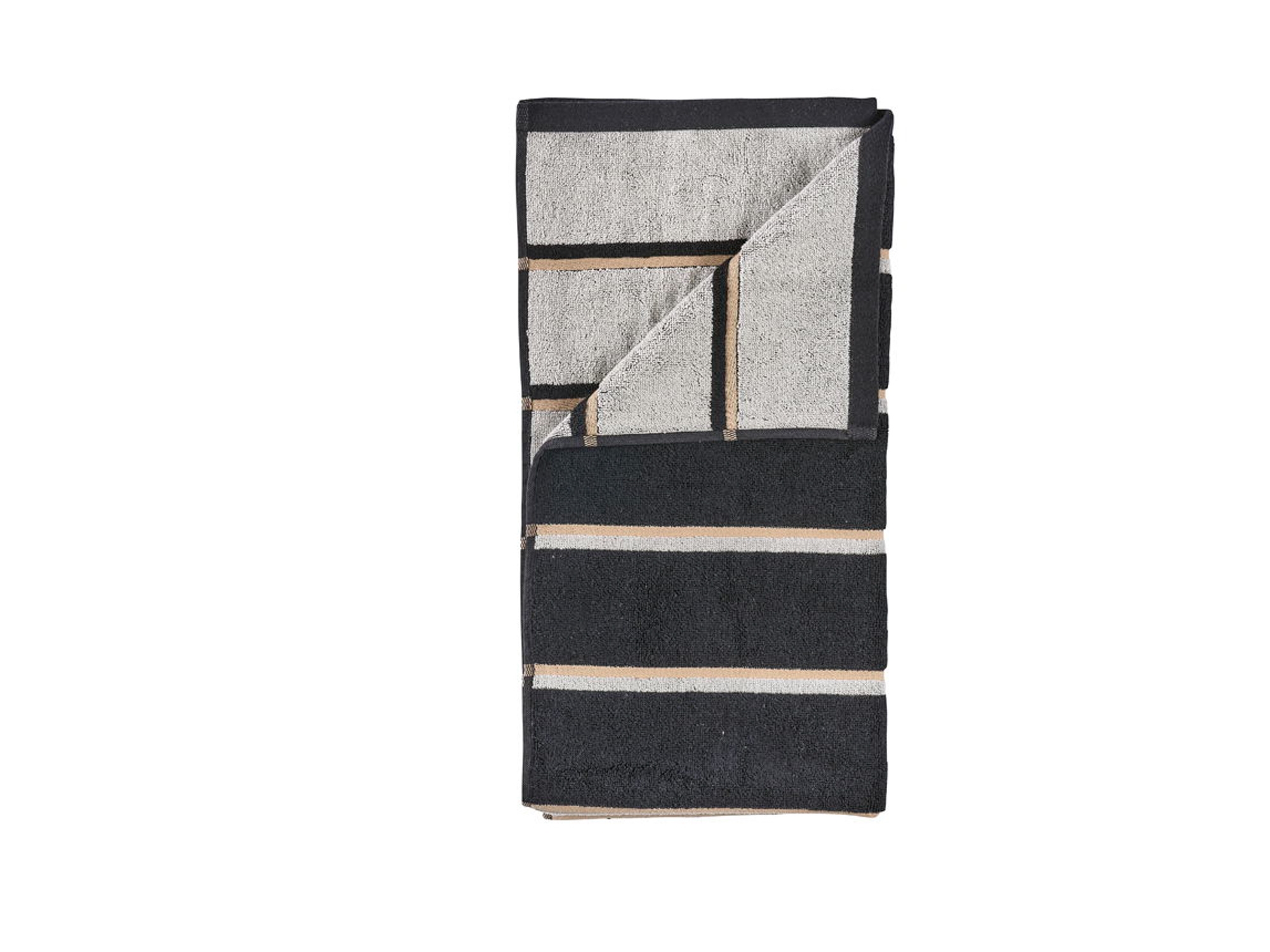 Handtuch - 100% Baumwolle - Zone Denmark Sauna - Gestreift (Schwarz)