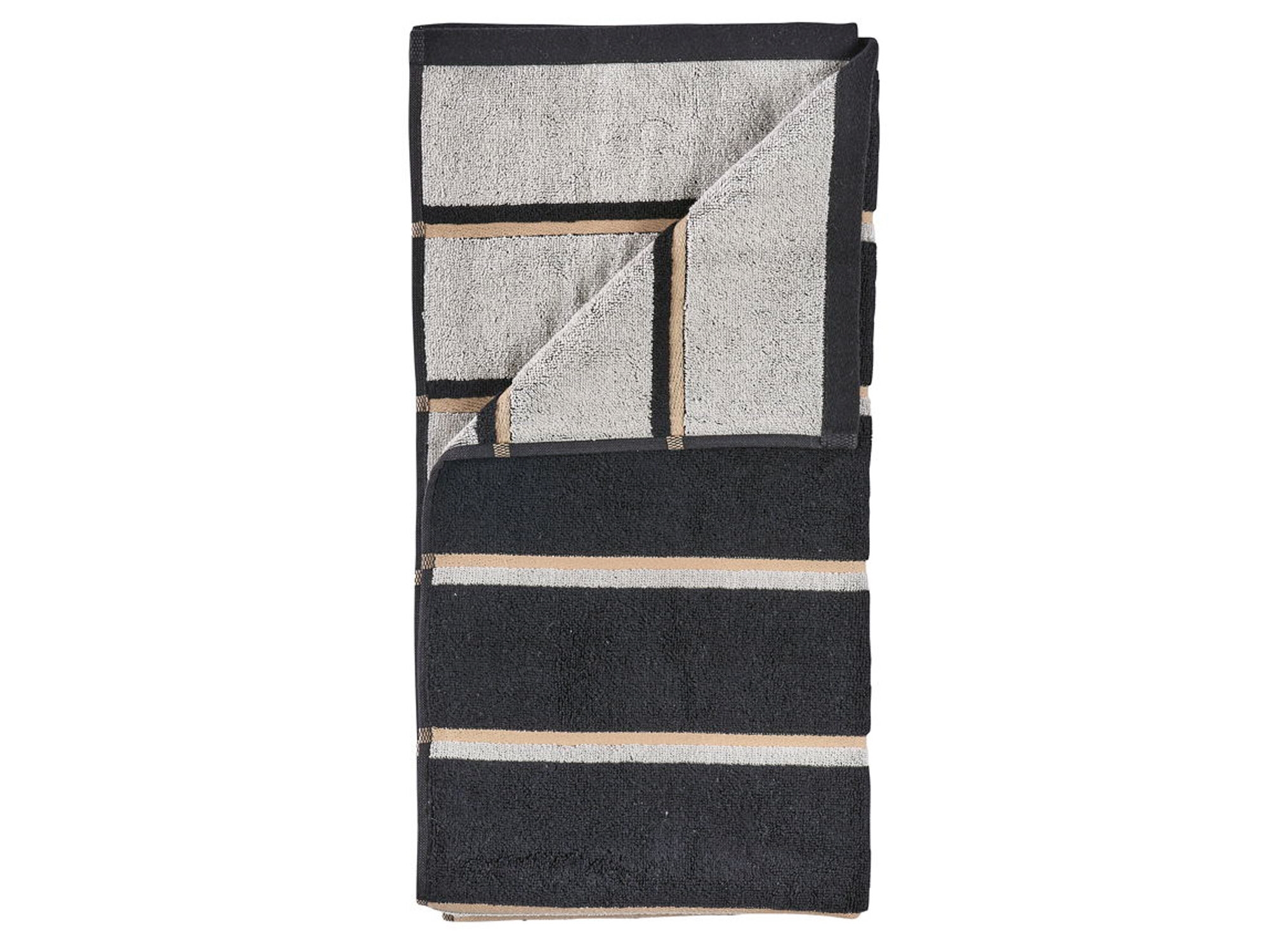 Handtuch - 100% Baumwolle - Badehandtuch 70x140 cm - Zone Denmark Sauna - Gestreift Black