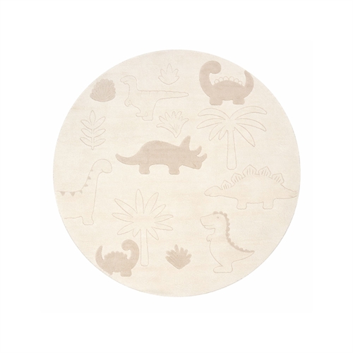 Runder Kinder-Teppich - Ø 120 - Beige mit Dinosaurier - Eclipse - Nordstrand Home