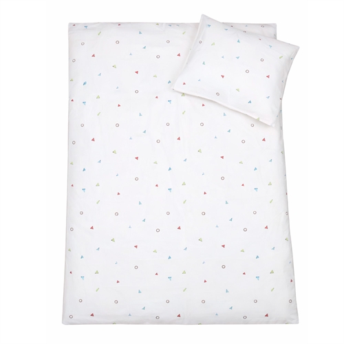 Früchte-Bettwäsche - 100% Baumwolle - Junior-Bettwäsche 100x140 cm - Naturweiß mit kleinen Früchten