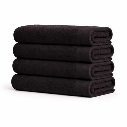 Baumwoll-Handtuch - 100% Baumwolle - Badelaken 100x150 cm - Mohn - Schwarz