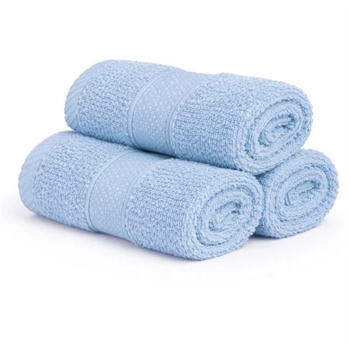 Baumwoll-Waschlappen - 100% Baumwolle - 30x30 cm - Diamant - Hellblau