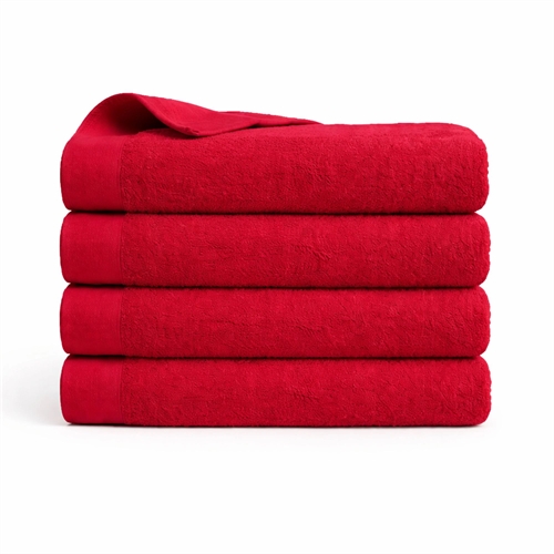 Baumwoll-Handtuch - 100% Baumwolle - Badetuch 70x140 cm - Mohn - Rot