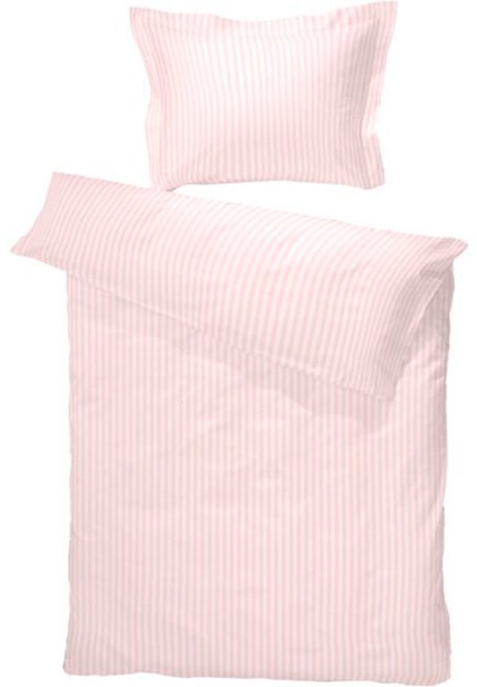 Rosa Bettwäsche - 100% ägyptischer Baumwollsatin - Junior-Bettwäsche 100x140 cm - Turistripa - schmale Streifen